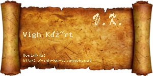 Vigh Kürt névjegykártya